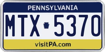 PA license plate MTX5370