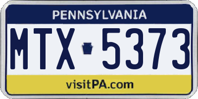 PA license plate MTX5373