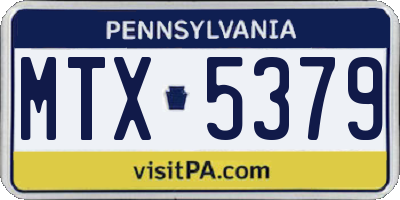 PA license plate MTX5379