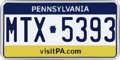 PA license plate MTX5393