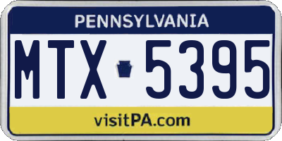 PA license plate MTX5395