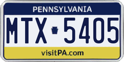 PA license plate MTX5405