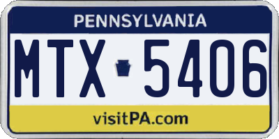 PA license plate MTX5406