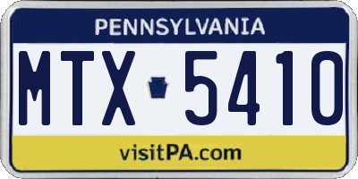 PA license plate MTX5410