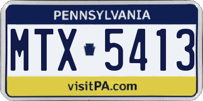 PA license plate MTX5413