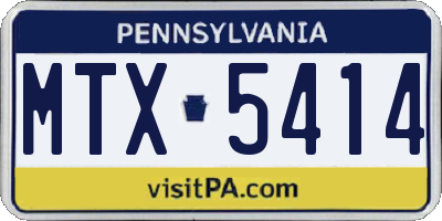PA license plate MTX5414