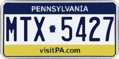 PA license plate MTX5427