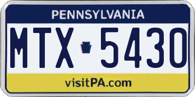 PA license plate MTX5430