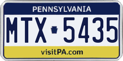 PA license plate MTX5435