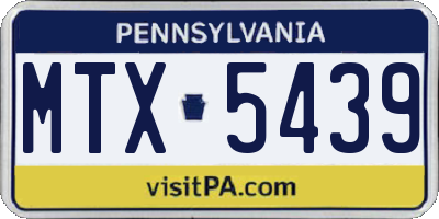 PA license plate MTX5439
