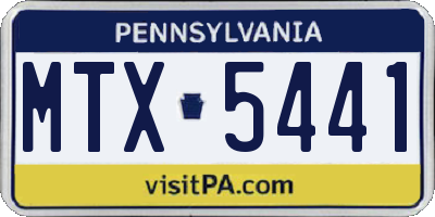 PA license plate MTX5441