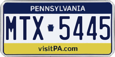 PA license plate MTX5445