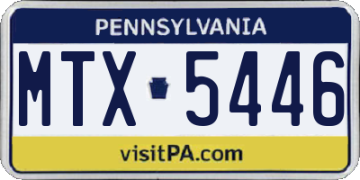 PA license plate MTX5446