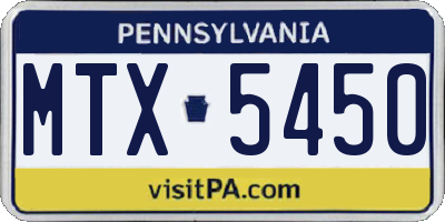 PA license plate MTX5450
