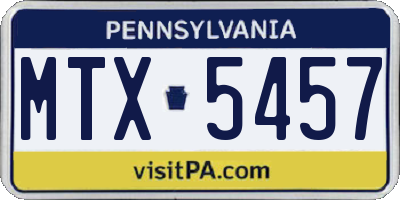 PA license plate MTX5457