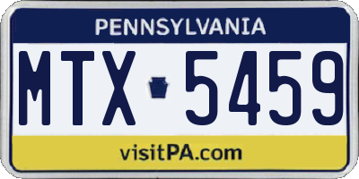 PA license plate MTX5459