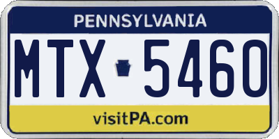 PA license plate MTX5460