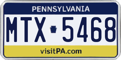PA license plate MTX5468