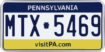 PA license plate MTX5469