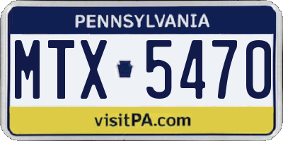 PA license plate MTX5470