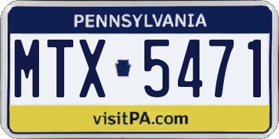 PA license plate MTX5471