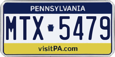 PA license plate MTX5479