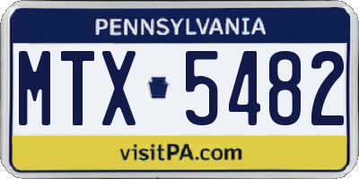 PA license plate MTX5482