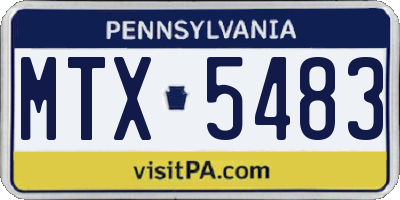 PA license plate MTX5483