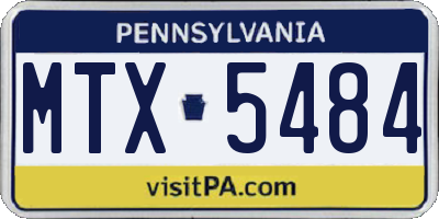 PA license plate MTX5484