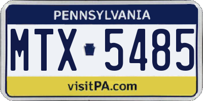 PA license plate MTX5485