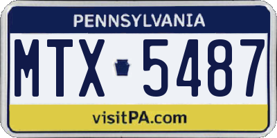 PA license plate MTX5487
