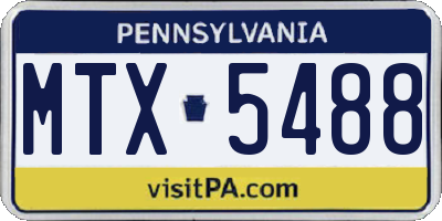 PA license plate MTX5488