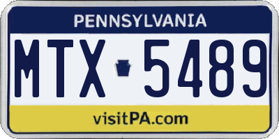 PA license plate MTX5489
