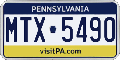 PA license plate MTX5490