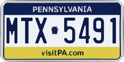 PA license plate MTX5491