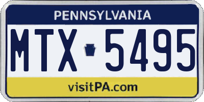 PA license plate MTX5495