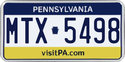 PA license plate MTX5498