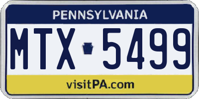PA license plate MTX5499