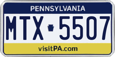 PA license plate MTX5507