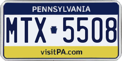 PA license plate MTX5508