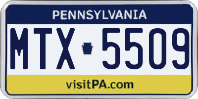 PA license plate MTX5509
