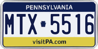 PA license plate MTX5516