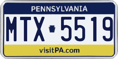 PA license plate MTX5519