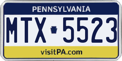 PA license plate MTX5523
