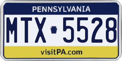 PA license plate MTX5528