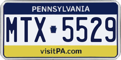 PA license plate MTX5529