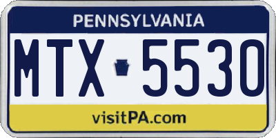 PA license plate MTX5530