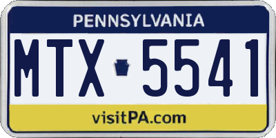 PA license plate MTX5541