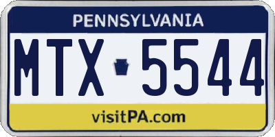 PA license plate MTX5544