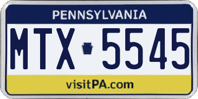 PA license plate MTX5545